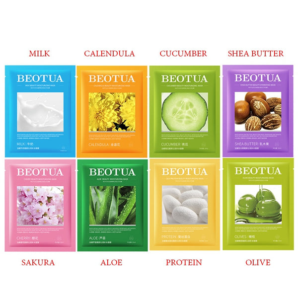 8pcs Natural Plant Face Mask