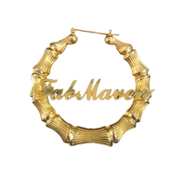 3" Fab Maven Nameplate Logo Earrings
