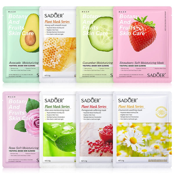 8pcs Natural Plant Face Mask