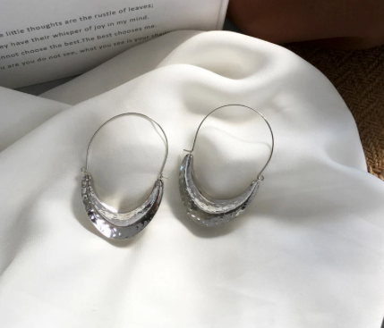 African Gold Plated 2" Hoop Earrings