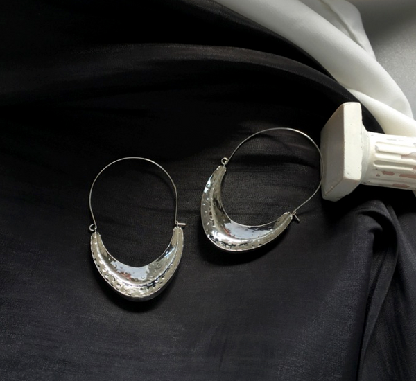 African Gold Plated 2" Hoop Earrings