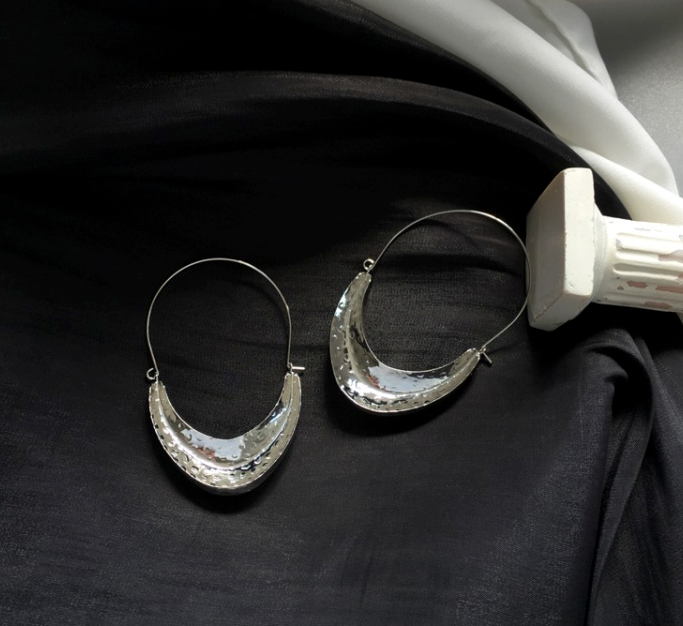 African Gold Plated 2" Hoop Earrings